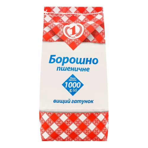 Борошно пшеничне вищого гатунку №1 м/у 1000г