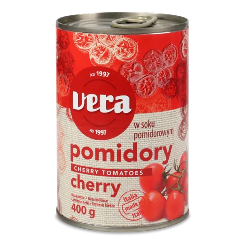 Помідори Чері В Томатному Соку Вищого Ґатунку, з/б 400г