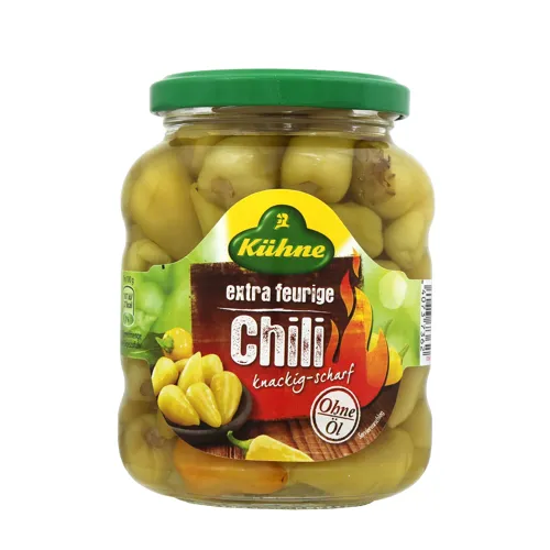 Чілі Kuhne екстра-гострі в скляній банці 330г
