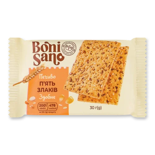 Печиво Здобне П'ять Злаків BoniSano, В/ґ, 30г