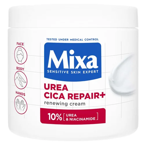 Крем для обличчя, тіла і рук Mixa Urea Cica Repair для сухої, огрубілої шкіри 400мл