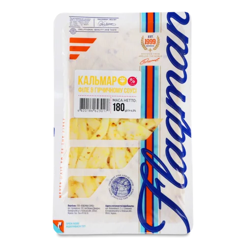 Філе Кальмара В Гірчичному Соусі, в/ґ, Лоток 180г