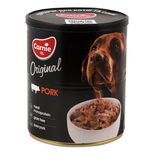 Корм Для Дорослих Собак Original Mono Protein З Свининою, В/ґ, 800г, Ж/Б Carnie
