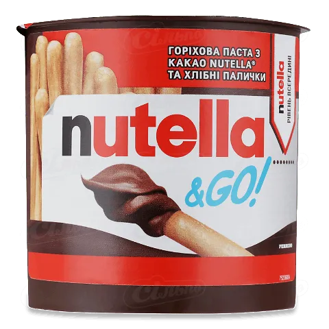 Паста Nutella&Go горіхова з какао та хлібними паличками 52г