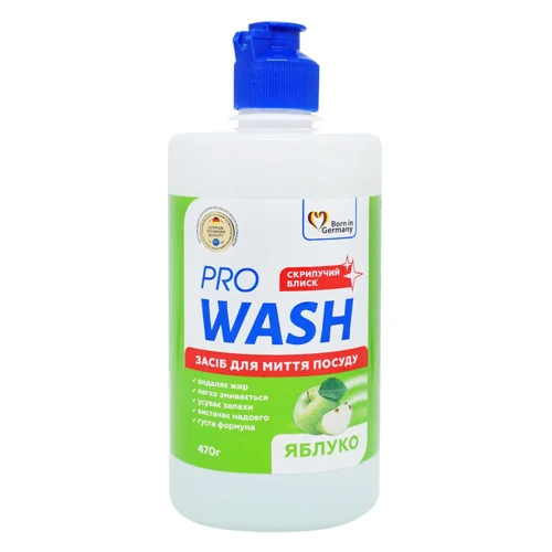 Засіб для миття посуду Pro Wash Яблуко 470г