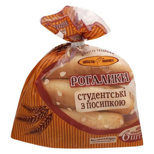 Рогалики з посипкою Студентські Київхліб м/у 6х0.06кг