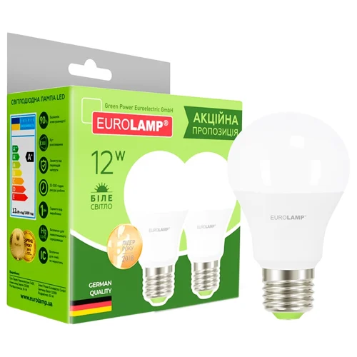 Лампа Eurolamp світлодіодна A60 12W E27 2шт