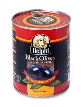 Оливки Delphi Супер Мамут з Греції чорні з кісточкою, 850мл