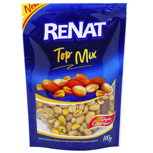 Суміш Renat Top mix горіхів та насіння смажених солених 100г