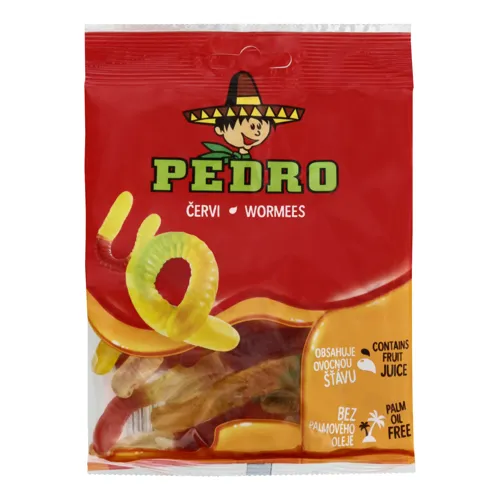 Цукерки желейні з фруктовим соком Черв'ячки Pedro м/у 80г