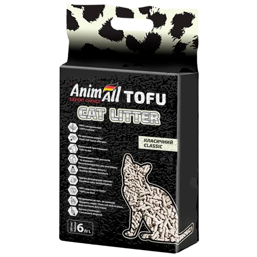 Наповнювач гігієнічний AnimAll Класичний для котів соєвий 6л 2,6кг