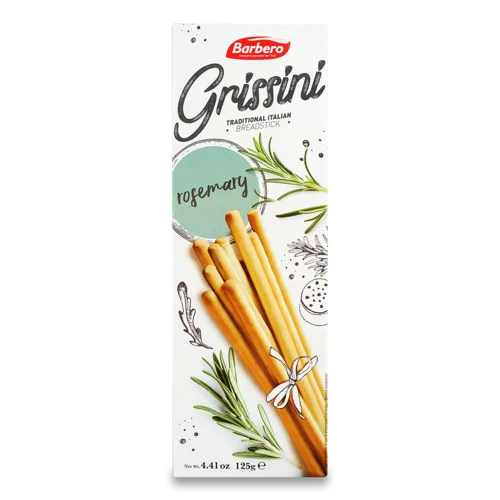 Хлібні Палички З Розмарином Grissini Barbero, к/у 125г
