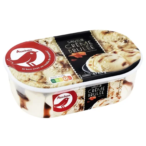 Морозиво Auchan Крем-брюле 528г