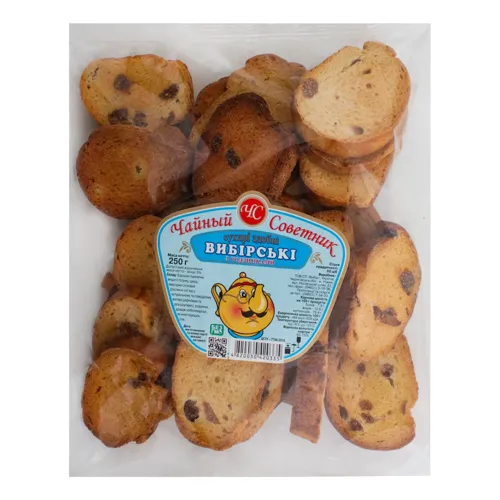 Сухарі здобні з ізюмом Виборські Чайный Советник м/у 250г