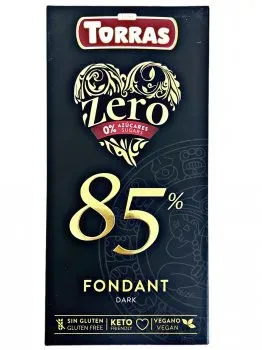 Шоколад Torras Zero Fondant чорний 85% без цукру 100г
