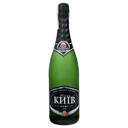 Вино ігристе 0.75л 10-12.5% біле брют Наш Київ бут