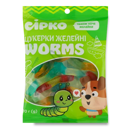 Желейні Цукерки Worms, в/ґ, 70г