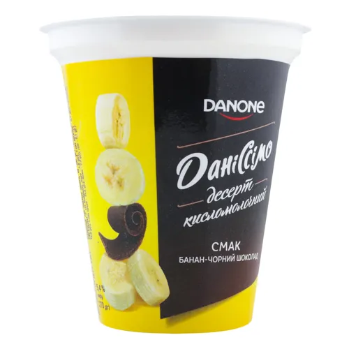 Десерт 5.4% кисломолочний Банан-чорний шоколад Даніссімо ст 270г