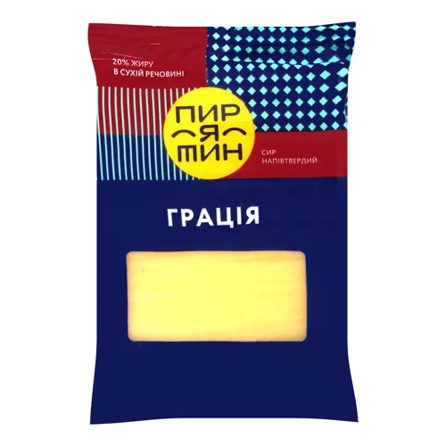 Сир 20% напівтвердий Грація Пирятин м/у 160г