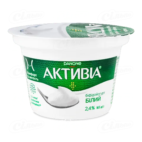 Біфідойогурт Активіа Білий 2,4% ст, 165г