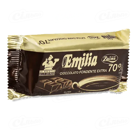Шоколад чорний Emilia 70%, 200г