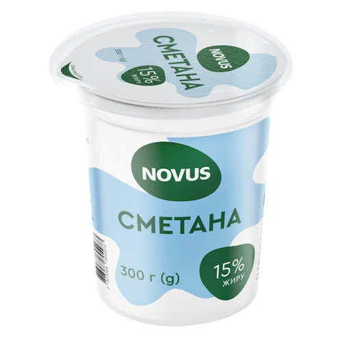 Сметана Novus 15% 300г