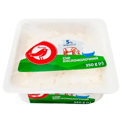 Сир кисломолочний Ашан 5%, 350г