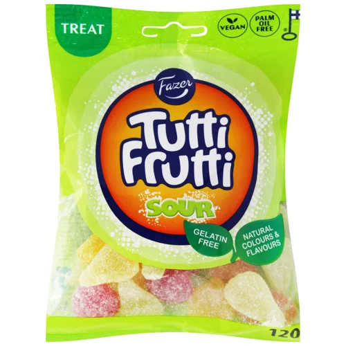 Цукерки Fazer Tutti Frutti Sour жувальні 120г