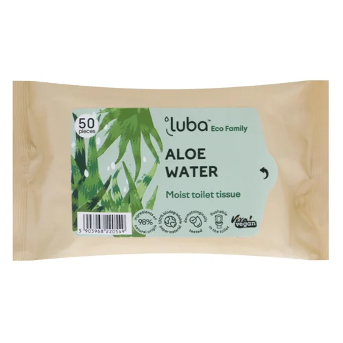 Туалетний папір вологий Luba Eco Family з алое водою 50шт