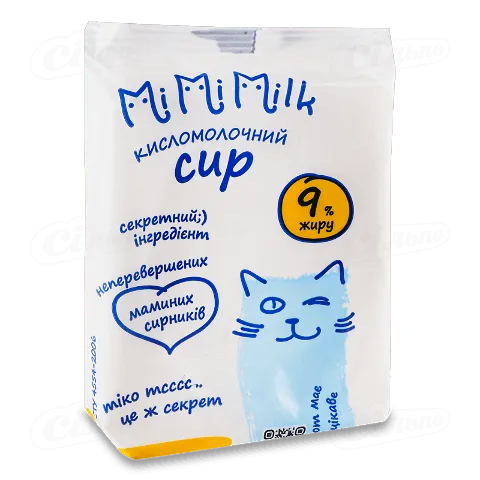 Сир кисломолочний «МіMіMilk» 9%, 185г