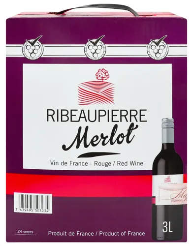 Вино червоне сухе Merlot Ribeaupierre 3л 12.5%