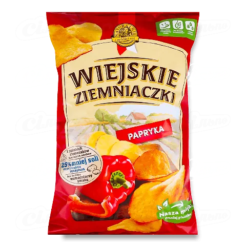 Чіпси Wiejskie Ziemniaczki смак паприки, 130г