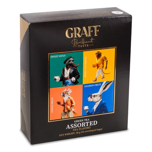 Чай Зелений Байховий Асорті Чайних Смаків Graff, к/у 32х1.5г