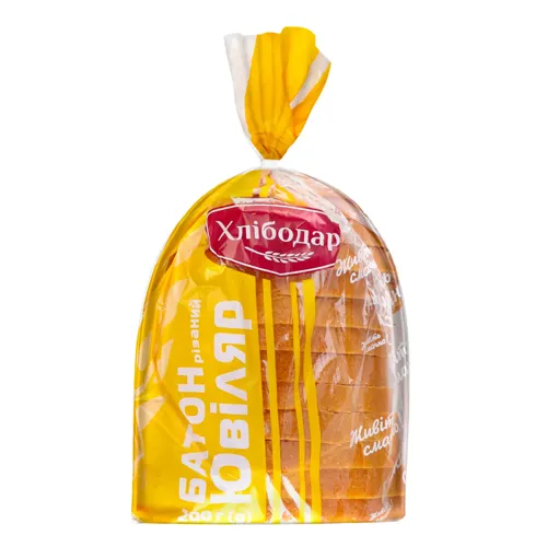 Батон половинка в нарізці Ювіляр Хлібодар м/у 200г