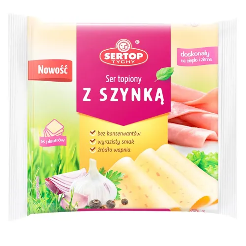 Сир плавлений «Sertop» з шинкою у пластинах 20%, 130г