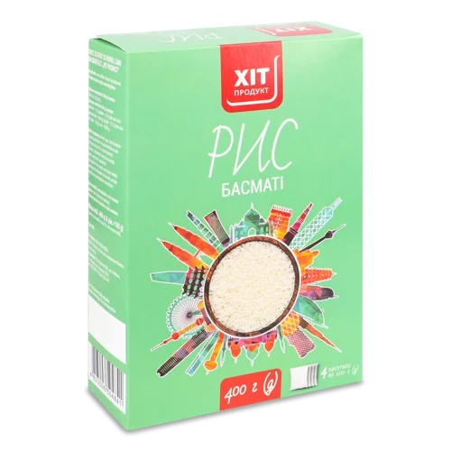 Рис Довгозернистий Шліфований Басматі, к/у 4х100г