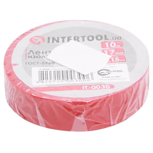 Ізострічка Intertool червона 0,15х17мм х 10м