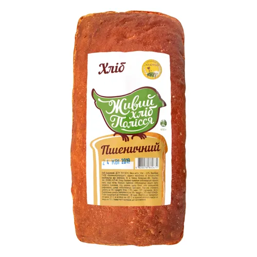 Хліб Пшеничний Живий хліб Полісся м/у 0.6кг