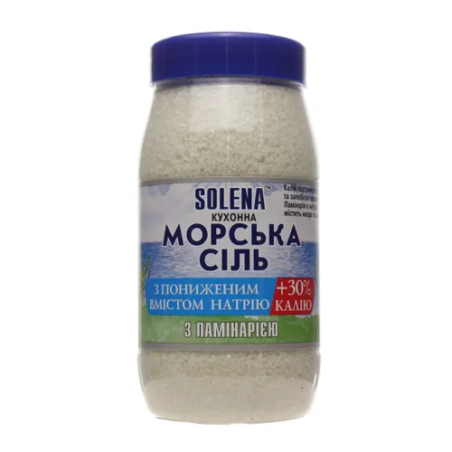 Сіль Solena кухонна морська з пониженим вмістом натрію 700г х12