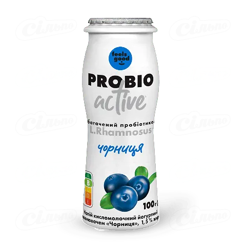Напій йогуртовий «Feels good Probio Active» Чорниця 1,5%, 100г