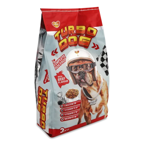 Корм сухий повнораціонний для дорослих собак з яловичиною, Turbo Dog, м/у 3кг
