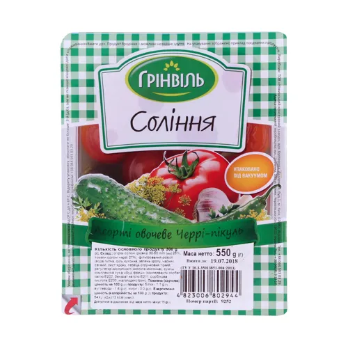 Соління Асорти овочеве Черрі-пікуль Грінвіль лоток 550г