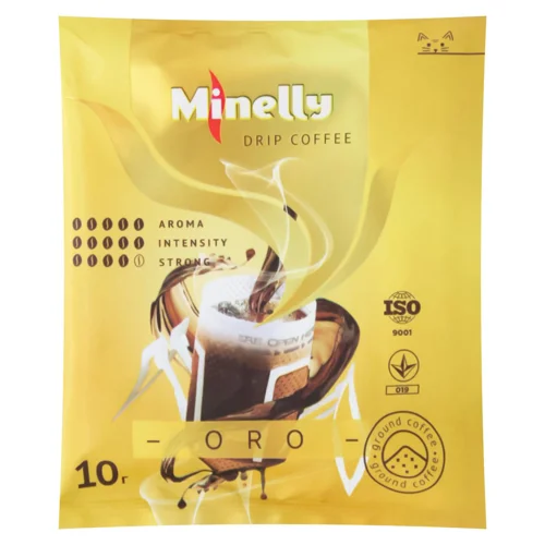 Кава Minelly Oro смажена мелена в дріп-пакеті 10г