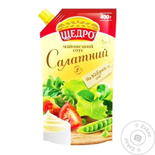 Соус майонезний Щедро Салатний 30% 400г