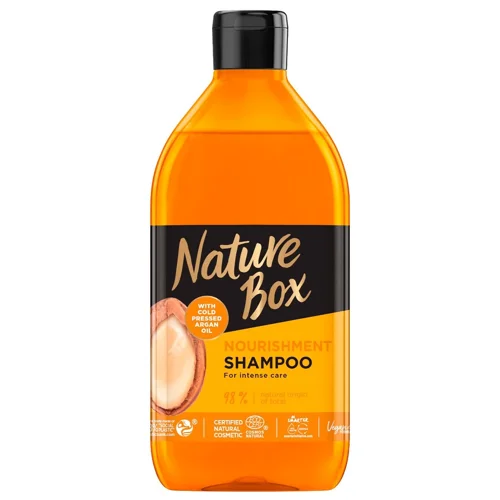 Шампунь Nature Box для живлення та інтенсивного догляду за волоссям з аргановою олією холодного віджиму 385мл