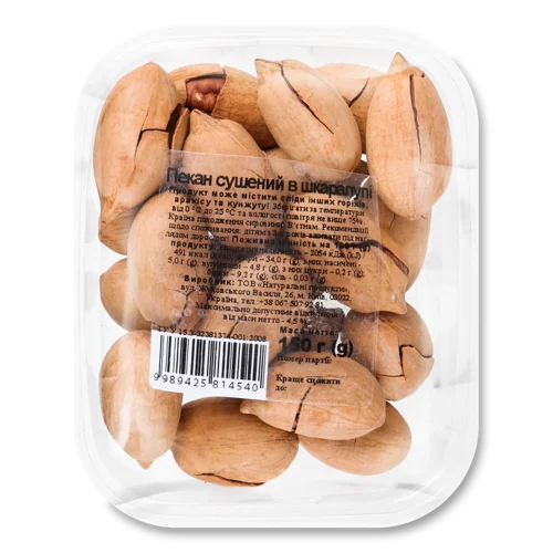 Пекан Сушений В Шкаралупі, н/о, 150г
