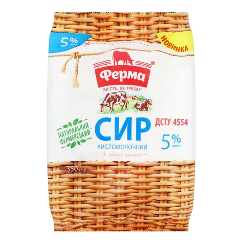Сир кисломолочний 5% Ферма м/у 350г