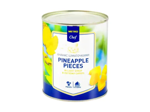 Консервовані ананаси Metro Chef шматочками 820г