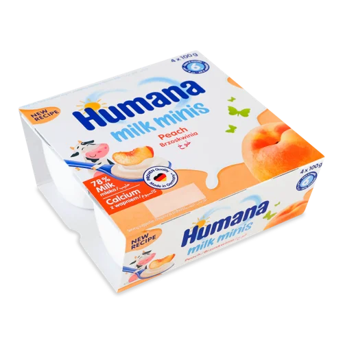 Кисломолочний Продукт Для Дітей Від 6 Місяців Peach Milk Minis Humana, к/у, 4х100г