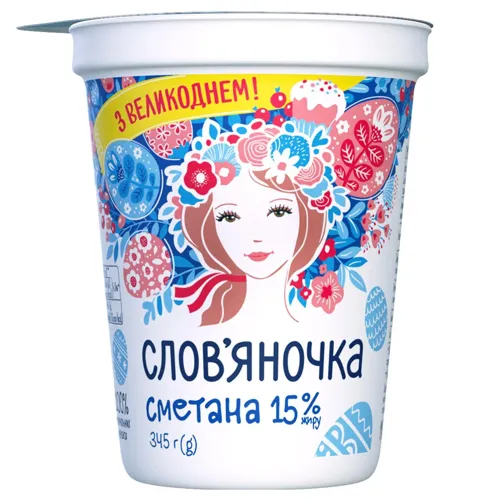 Сметана Слов'яночка 15% 345г